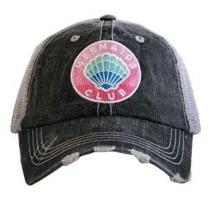 Mermaids Club Shell Embroidered Trucker Hat